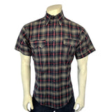 Rockmount Ranch Ware Men's Short Sleeve Shadow Plaid Dobby Lurex Western Shirt in Black - Rockmount Clothing - Flyclothing LLC