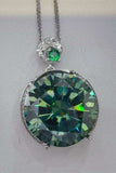 20 Carat Moissanite 925 Sterling Silver Pendant Necklace - Trendsi - Flyclothing LLC