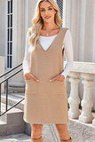 Lovelet Pocketed V-Neck Mini Sweater Overall Dress - Trendsi - Flyclothing LLC