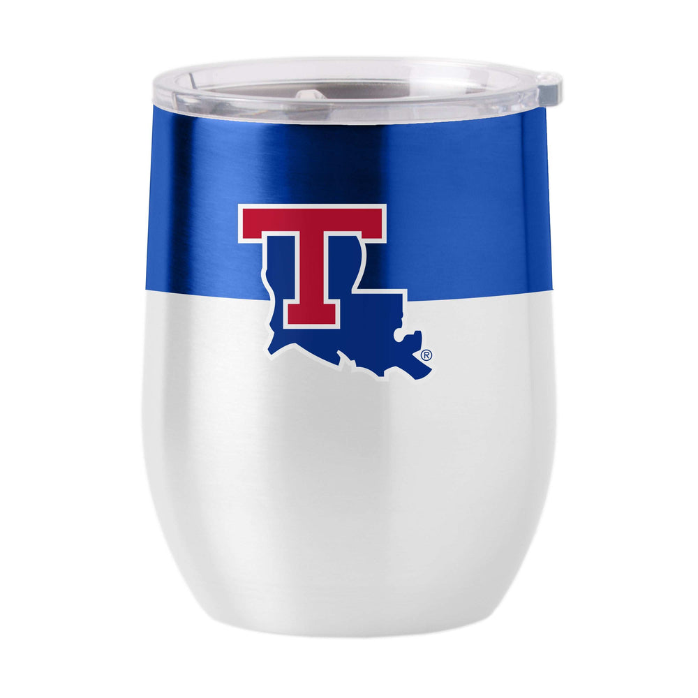 Louisiana Tech 16oz Colorblock Stainless Curved Beverage - Logo Brands - Flyclothing LLC