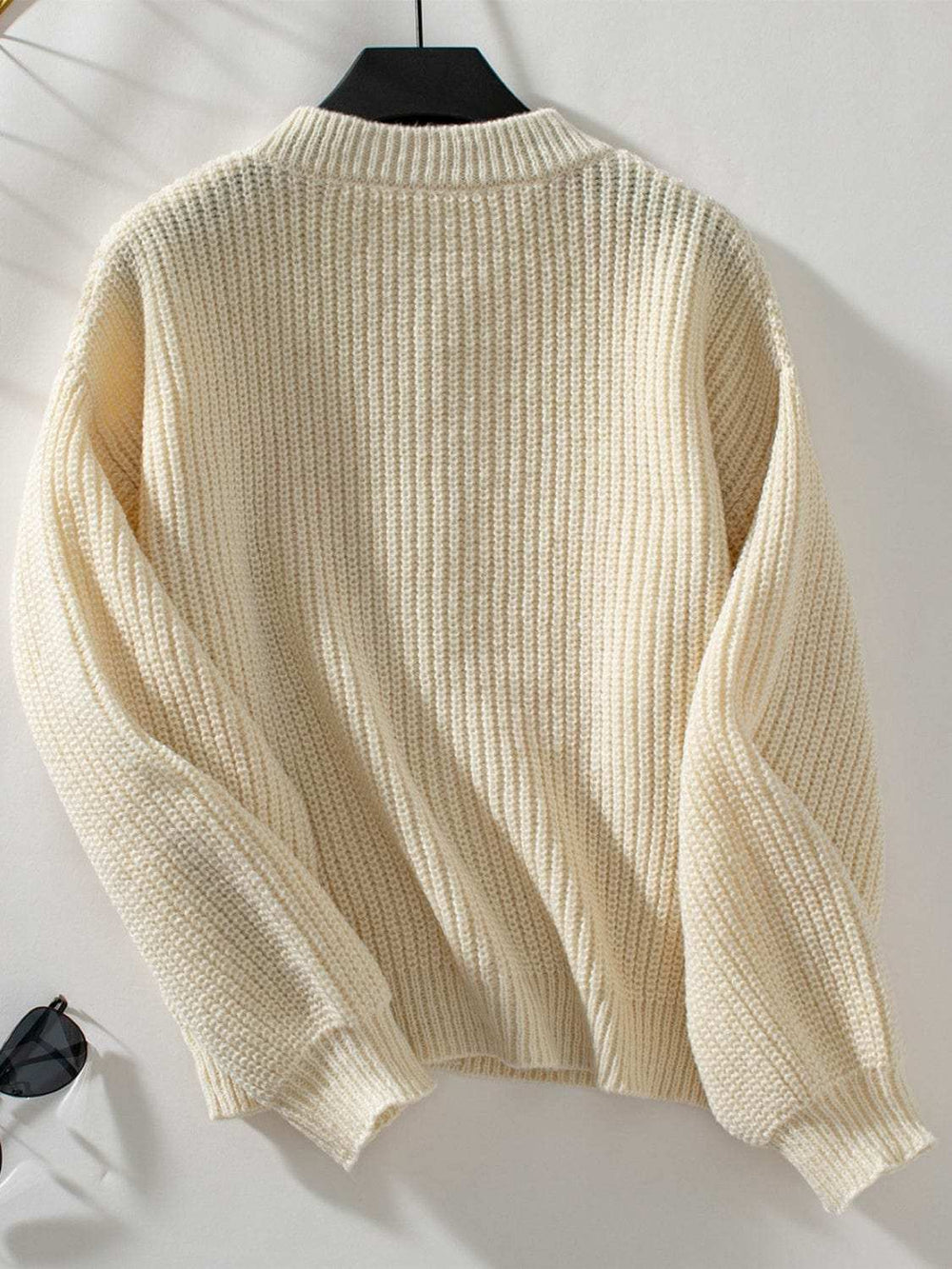 Button Down Long Sleeve Cardigan - Trendsi - Flyclothing LLC