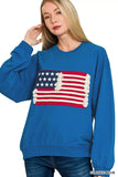 Zenana French Terry American Flag Pullover - Trendsi - Flyclothing LLC