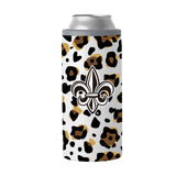 Louisiana - Lafayette 12oz Neutral Leopard Slim Can Coolie - Logo Brands - Flyclothing LLC