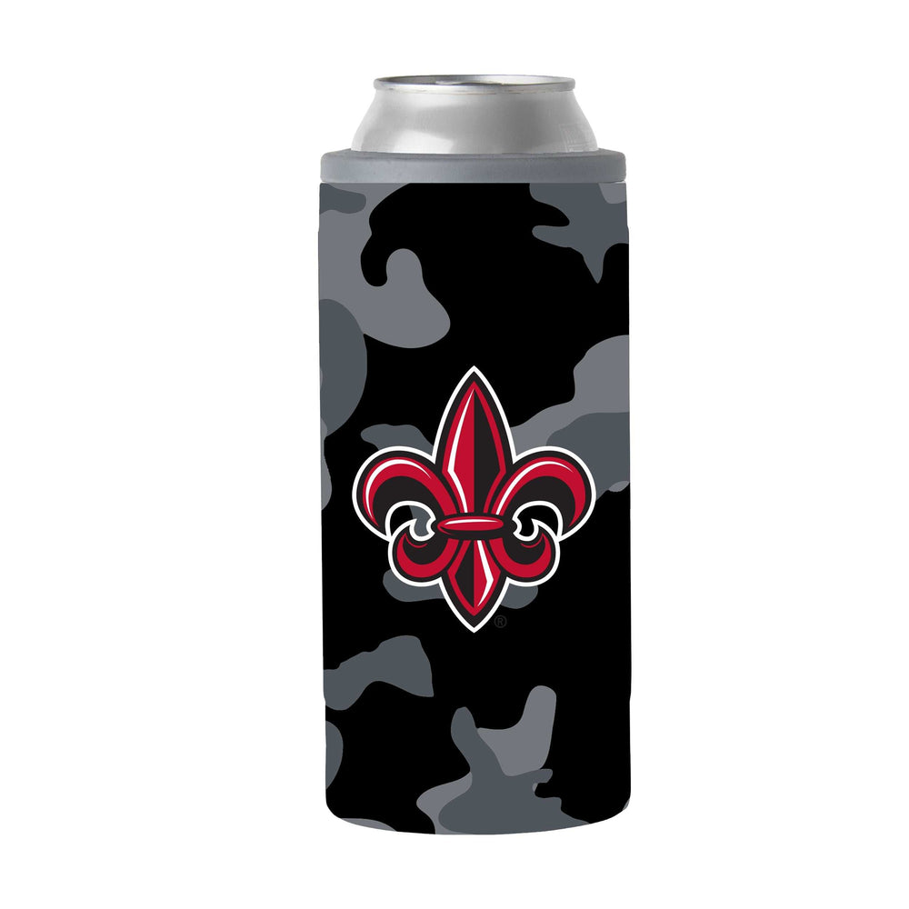 LA Lafayette 12oz Black Camo Slim Can Coolie - Logo Brands - Flyclothing LLC