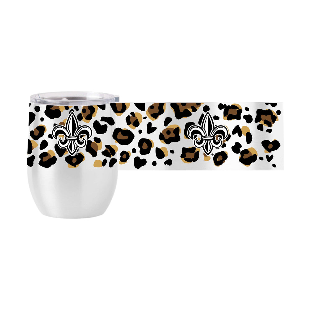 Louisiana - Lafayette 16oz Neutral Leopard Stainless Curved Beverage - Logo Brands - Flyclothing LLC
