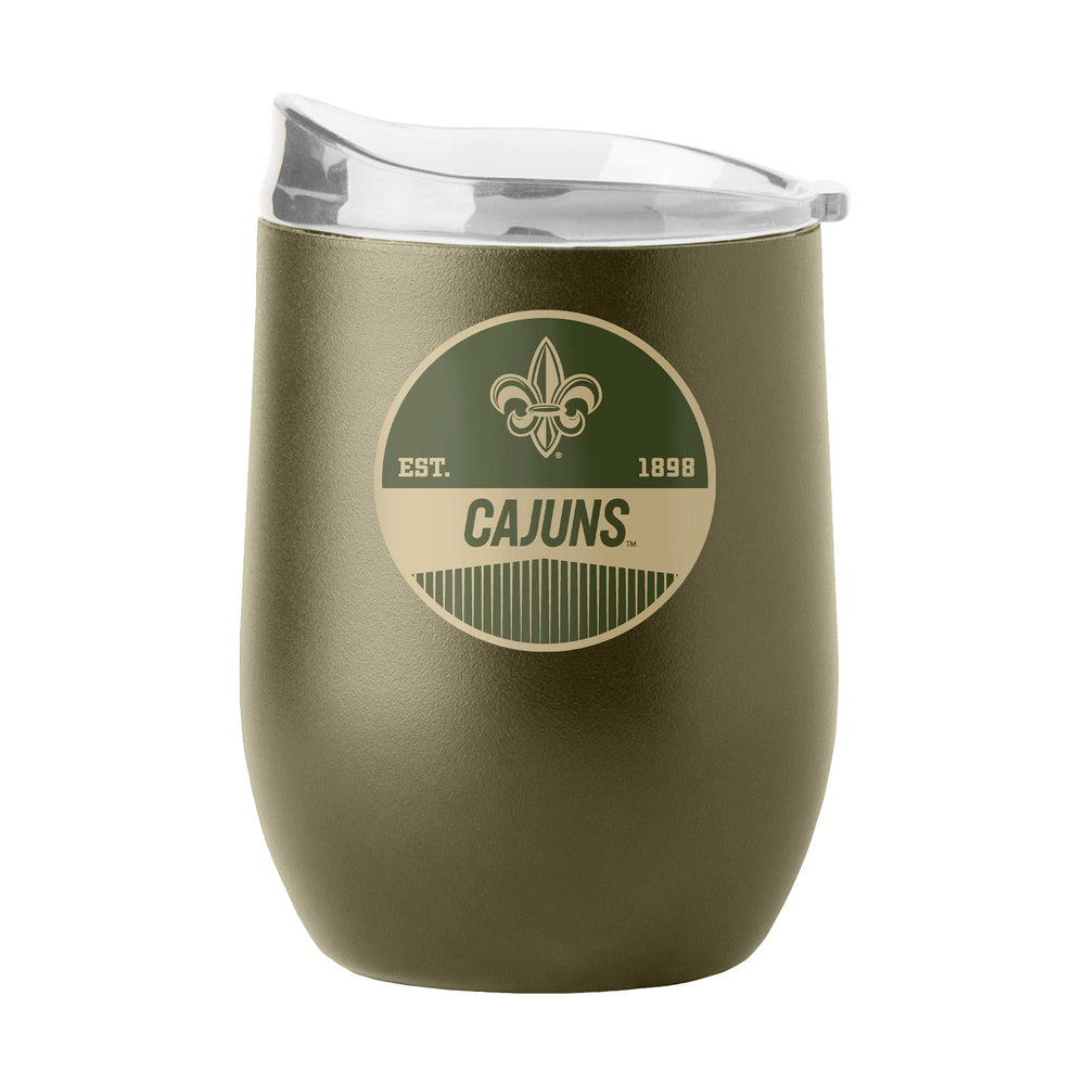 Louisiana Lafayette 16oz Olive Badge Powder Coat Curved Bev - Logo Brands - Flyclothing LLC