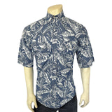 Rockmount Ranch Ware Men's Blue Chambray Floral Print Short Sleeve Western Shirt - Rockmount Clothing - Flyclothing LLC