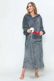 Double Take Full Size Pocketed Hooded Midi Lounge Dress - Trendsi - Flyclothing LLC