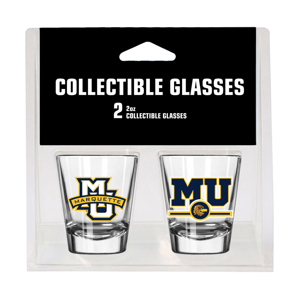 Marquette Campus Colors 2oz Letterman Shot Glass 2 Pack - Logo Brands - Flyclothing LLC