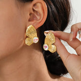 18K Gold-Plated Butterfly Wing Earrings - Trendsi - Flyclothing LLC
