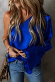 One Shoulder Long Sleeve Blouse - Trendsi - Flyclothing LLC