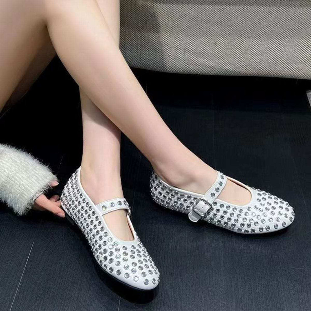 PU Leather Studded Flat Loafers - Trendsi - Flyclothing LLC