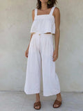 Square Neck Wide Strap Top and Pants Set - Trendsi - Flyclothing LLC