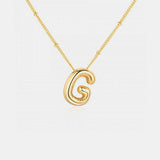 Gold-Plated Letter Pendant Necklace - Trendsi - Flyclothing LLC