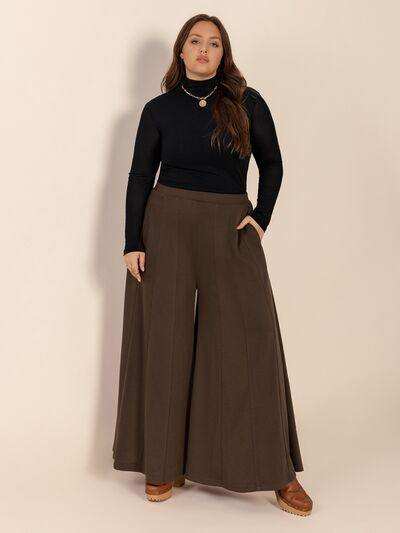 Plus Size Wide Leg Pants with Pockets - Trendsi - Flyclothing LLC