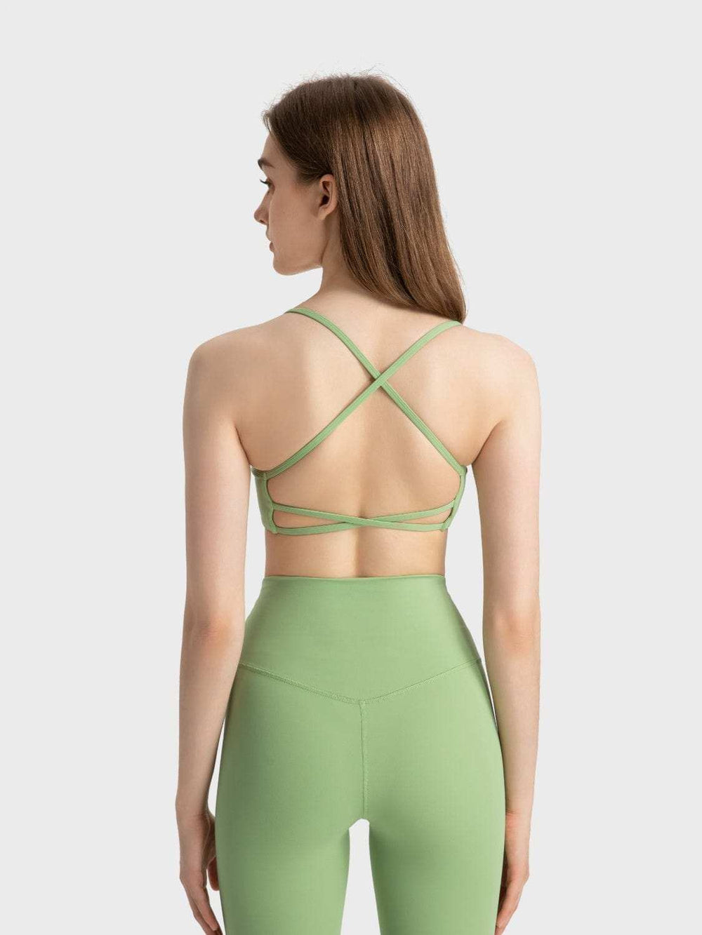 Millennia Crisscross Back Scoop Neck Active Cami with Detachable Chest Pads - Trendsi - Flyclothing LLC
