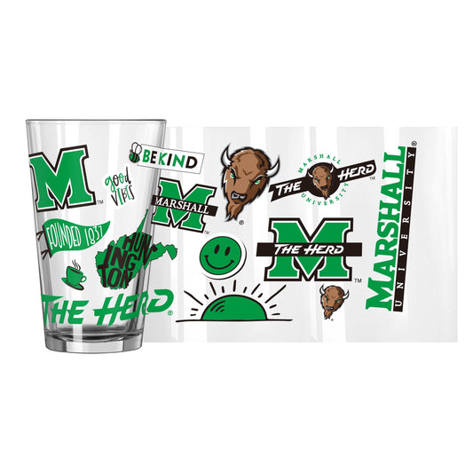 Marshall 16oz Native Pint Glass - Logo Brands - Flyclothing LLC