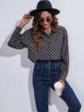 Button Down Printed Cropped Jacket - Trendsi - Flyclothing LLC