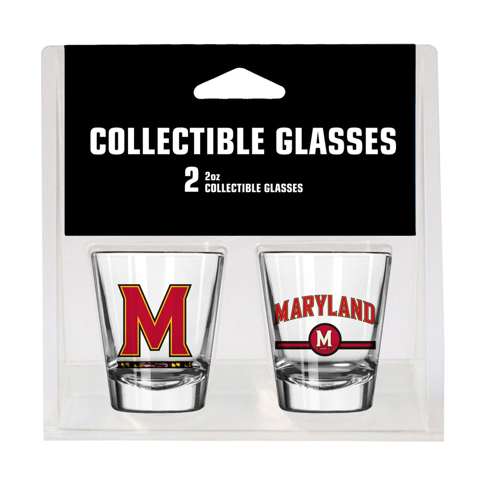 Maryland Campus Colors 2oz Letterman Shot Glass 2 Pack - Logo Brands - Flyclothing LLC