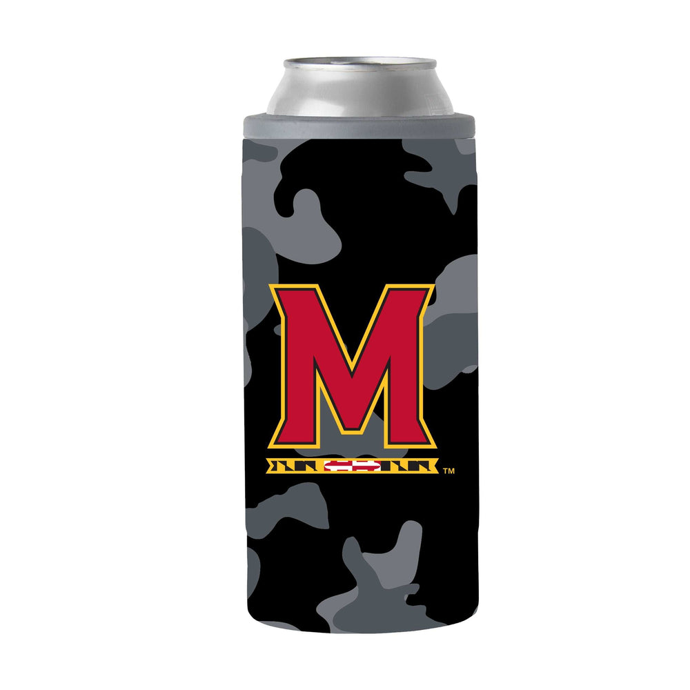 Maryland Black Camo 12oz Slim Can Coolie - Logo Brands - Flyclothing LLC