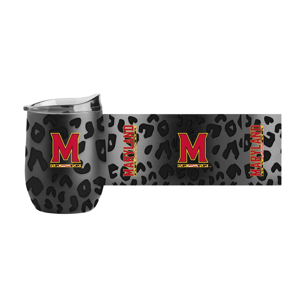 Maryland Leopard 16oz Black Powdercoat Curved Beverage - Logo Brands - Flyclothing LLC