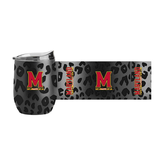 Maryland Leopard 16oz Black Powdercoat Curved Beverage - Logo Brands - Flyclothing LLC