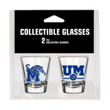 Memphis Campus Colors 2oz Letterman Shot Glass 2 Pack - Logo Brands - Flyclothing LLC
