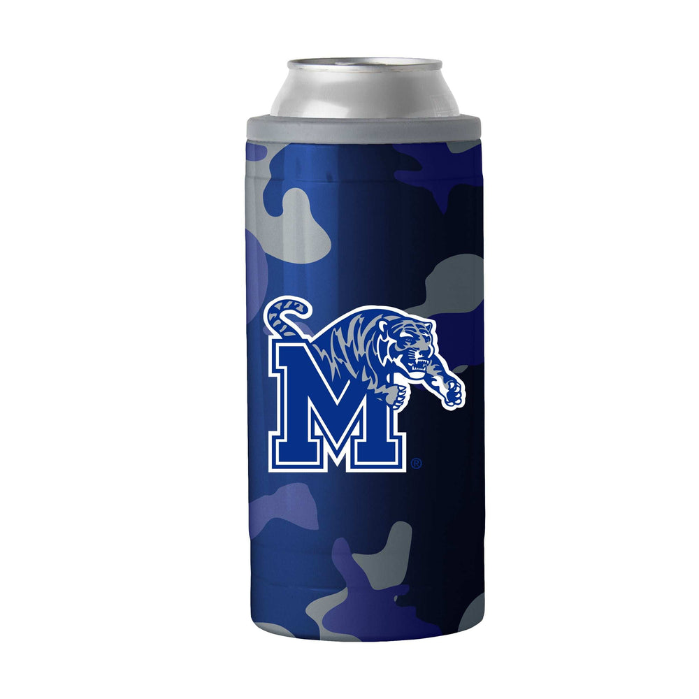 Memphis Camo Swagger 12oz Slim Can Coolie - Logo Brands - Flyclothing LLC
