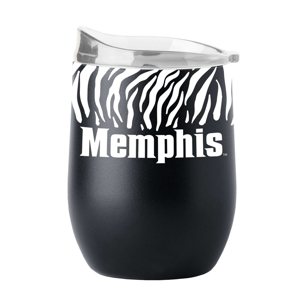 Memphis 16oz Tiger Stripe Black Powder Coat Curved Bev - Logo Brands - Flyclothing LLC