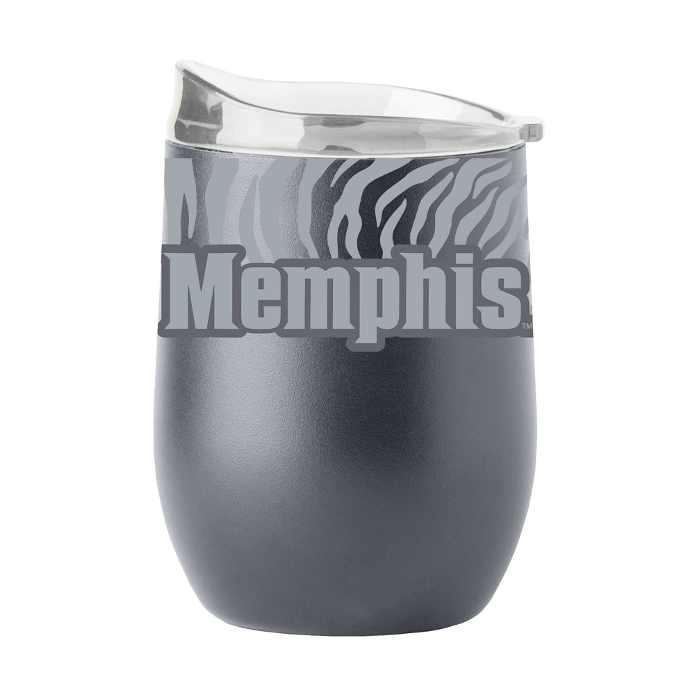 Memphis 16oz Tiger Stripe Charcoal Powder Coat Curved Bev - Logo Brands - Flyclothing LLC