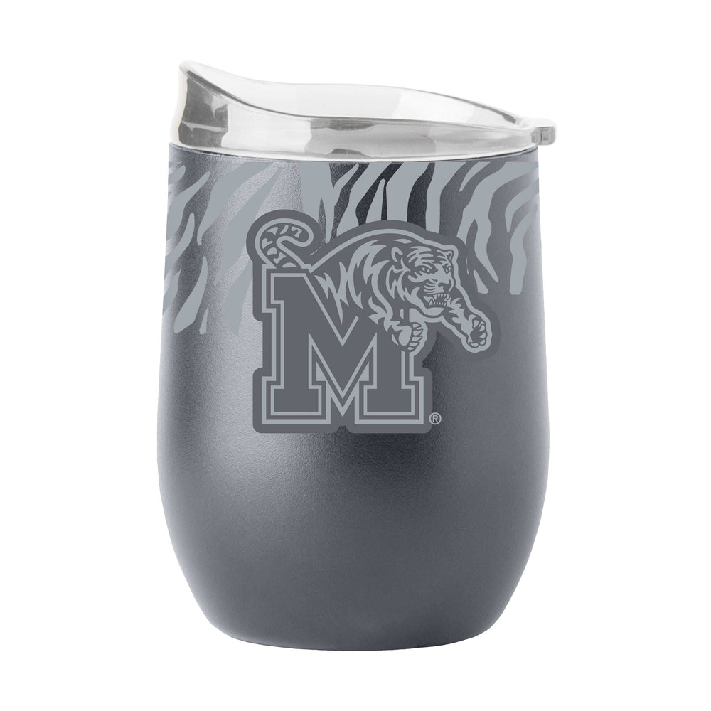 Memphis 16oz Tiger Stripe Charcoal Powder Coat Curved Bev - Logo Brands - Flyclothing LLC