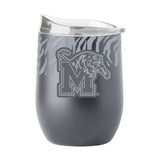Memphis 16oz Tiger Stripe Charcoal Powder Coat Curved Bev - Logo Brands - Flyclothing LLC