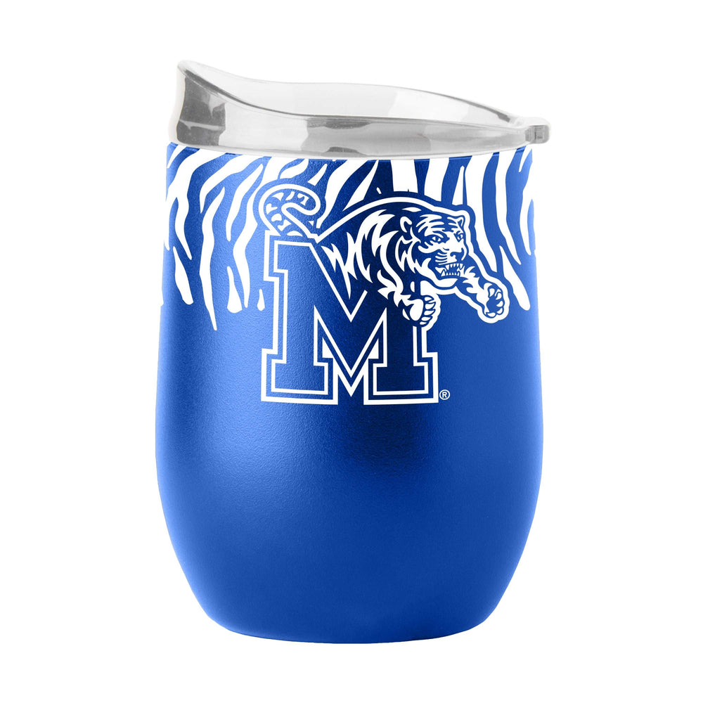 Memphis 16oz Tiger Stripe Royal Powder Coat Curved Bev - Logo Brands - Flyclothing LLC