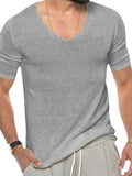 Men's V-Neck Short Sleeve T-Shirt - Trendsi - Flyclothing LLC