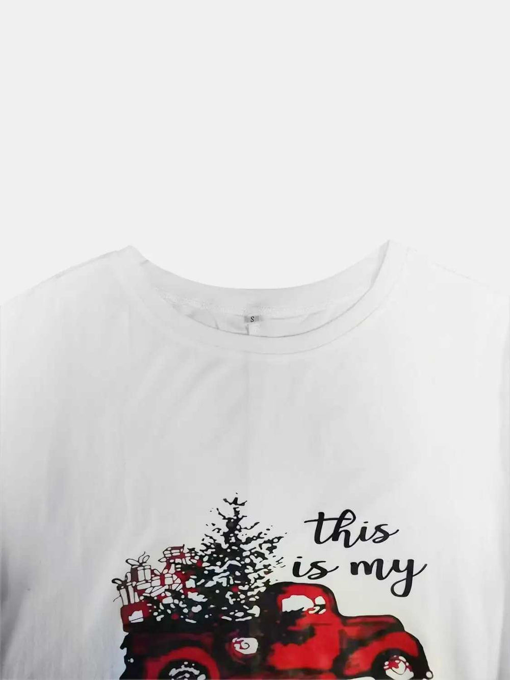 Full Size Graphic Two-Tone Round Neck Long Sleeve T-Shirt - Trendsi - Flyclothing LLC