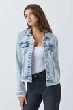RISEN Button Up Washed Denim Jacket - Trendsi - Flyclothing LLC