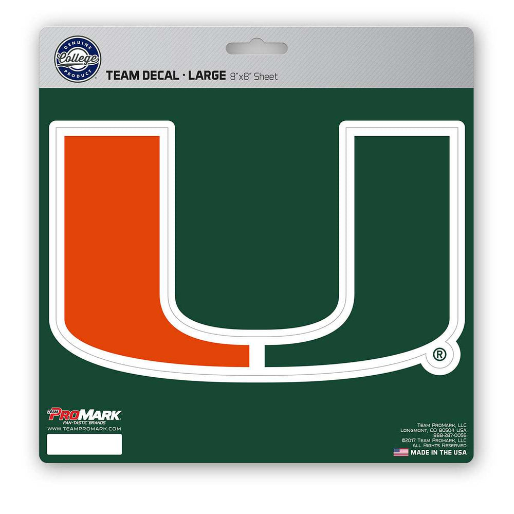 University of Miami Large Decal - Logo Brands - Flyclothing LLC