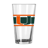 Miami 16oz Stripe Pint Glass - Logo Brands - Flyclothing LLC