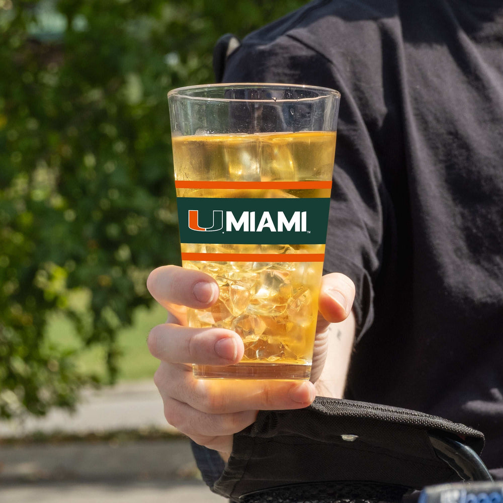 Miami 16oz Stripe Pint Glass - Logo Brands - Flyclothing LLC