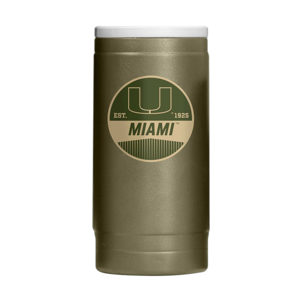 Miami Badge Powder Coat Slim Can Coolie - Logo Brands - Flyclothing LLC