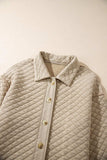 Exposed Seam Collared Neck Button Up Shacket - Trendsi - Flyclothing LLC