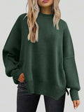 Round Neck Long Sleeve Sweater - Trendsi - Flyclothing LLC