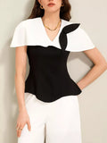 Peplum Top with Wide-Leg Pants Set - Trendsi - Flyclothing LLC