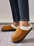 Contrast Round Toe Flat Slippers - Trendsi - Flyclothing LLC