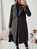 One Button Wool Blend Overcoat - Trendsi - Flyclothing LLC
