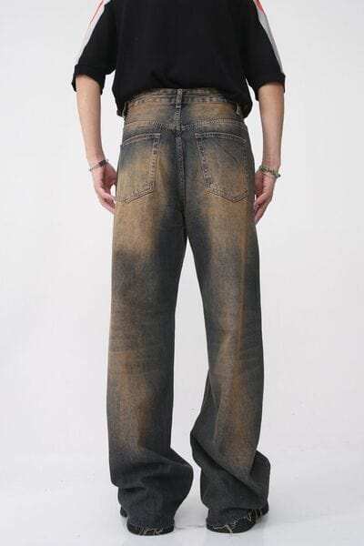 Raw Hem Straight Leg Jeans - Trendsi - Flyclothing LLC