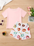 Children's Donut Round Neck Top and Pants Set - Trendsi - Flyclothing LLC