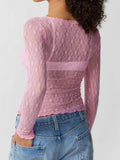 Lace Boat Neck Long Sleeve Blouse - Trendsi - Flyclothing LLC