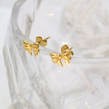 18K Gold-Plated Bow Earrings - Trendsi - Flyclothing LLC