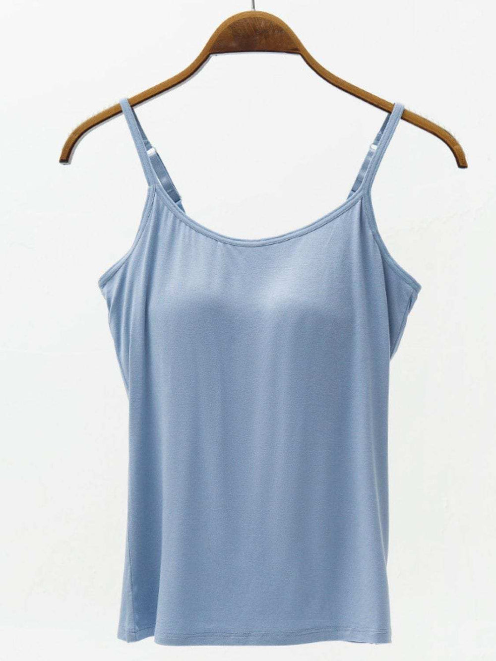 Full Size Adjustable Strap Modal Cami with Bra - Trendsi - Flyclothing LLC